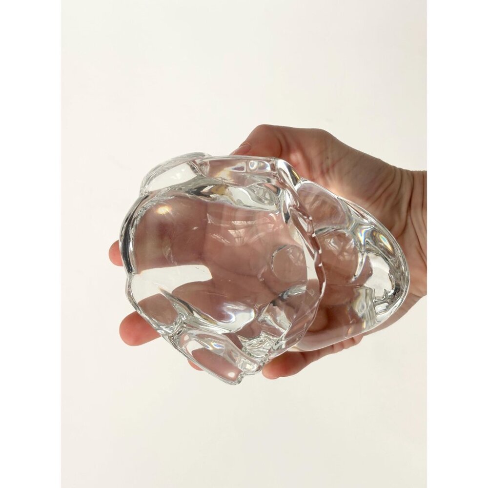 Vintage Clear Glass Handmade Frog Shaped Paperweight or Decorative Figure - Picture 10 of 11